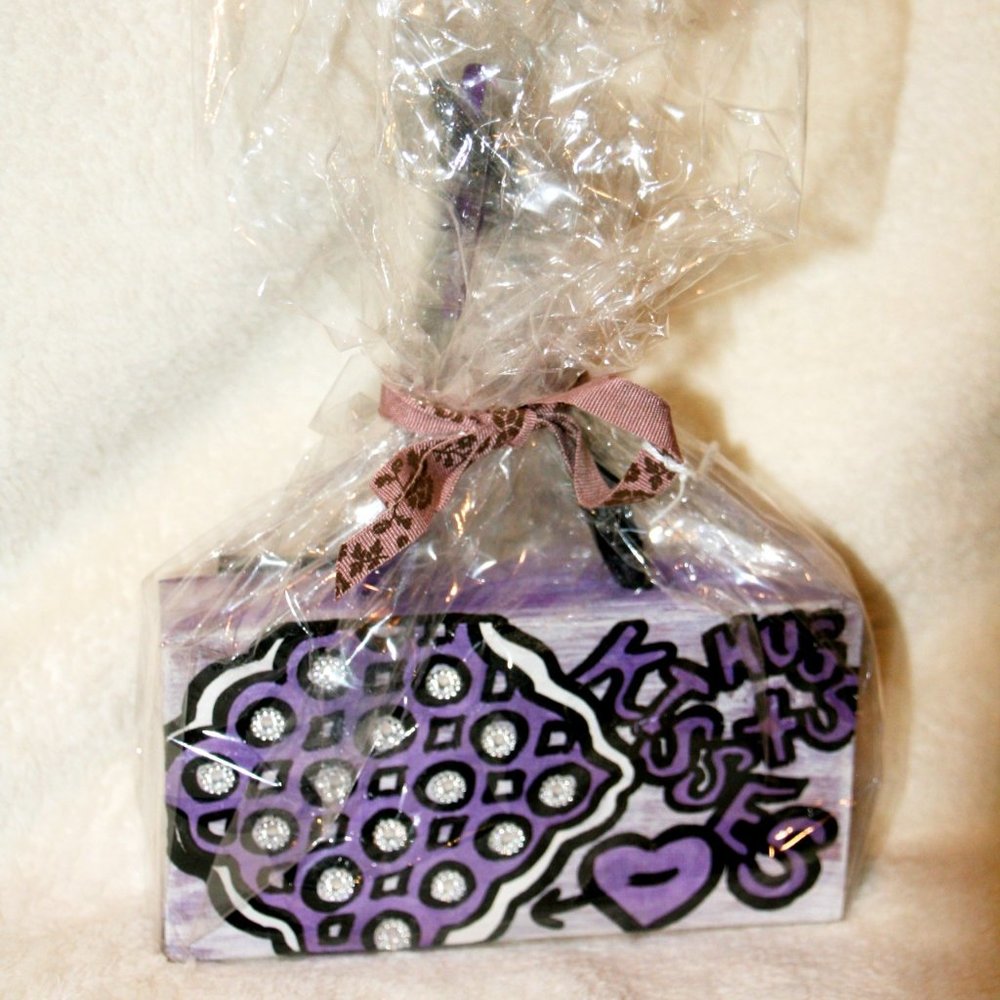 Hugs + Kisses Purple Handmade Pen or Pencil Holder